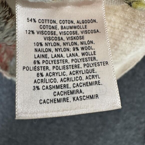 Anthropologie Moth Sweater Womens Small Beige Multi Patchwork Knit Pullover - Picture 7 of 9